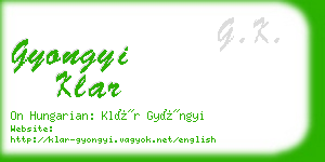 gyongyi klar business card